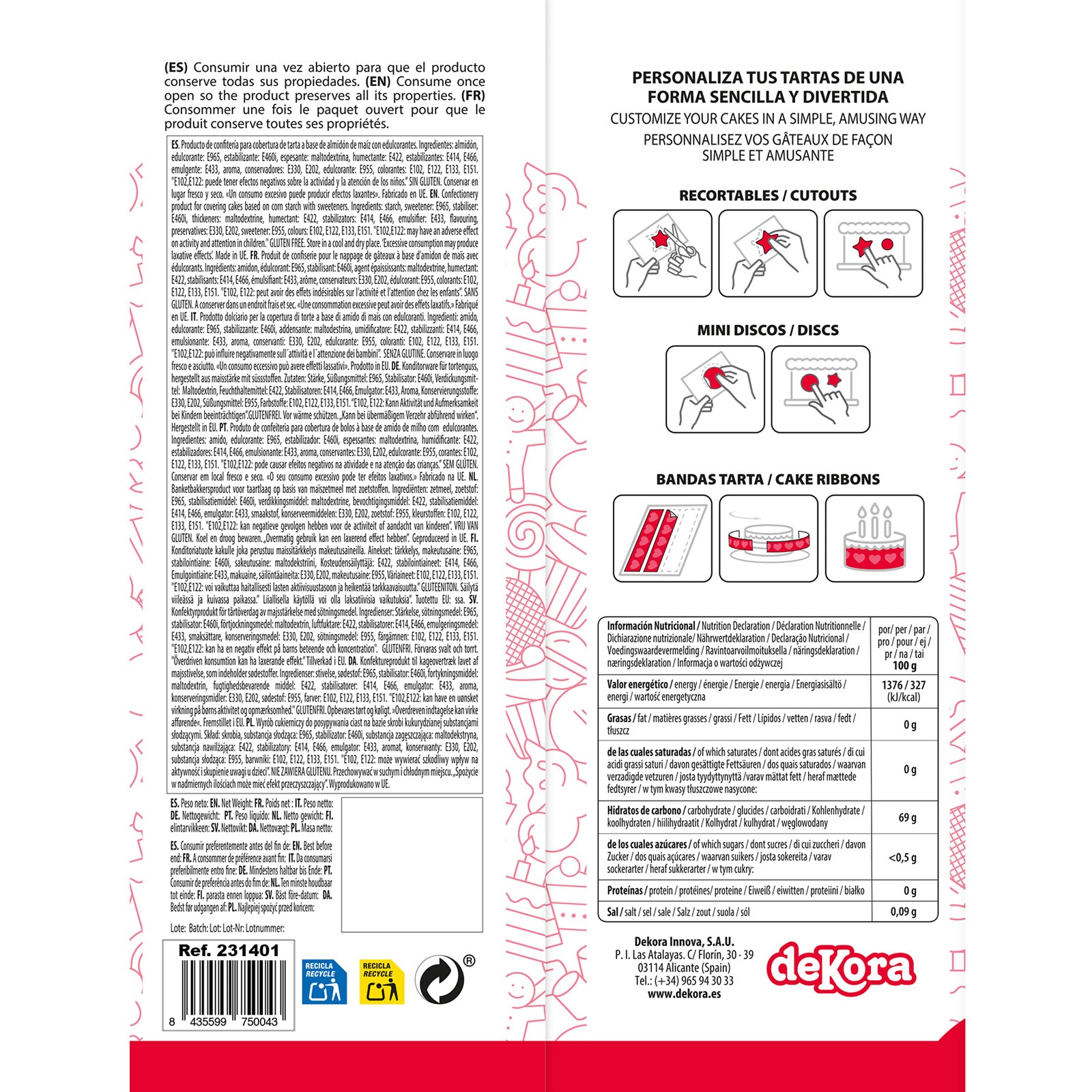 MINI DISCOS COMESTIBLES UNICORNIO TESIA Ø 3,4CM ZERO A5