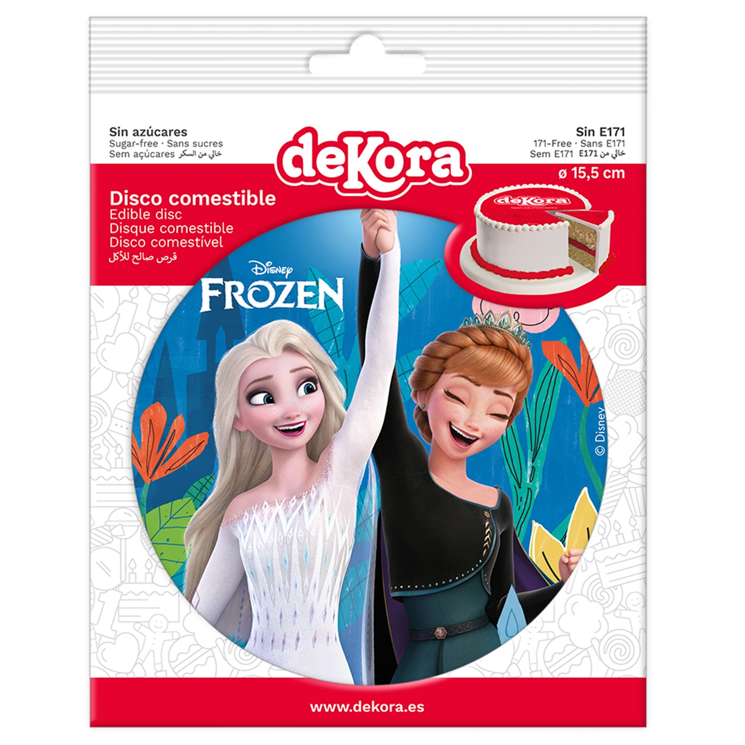 DISCO COMESTIBLE TARTA FROZEN ZERO Ø 15,5CM