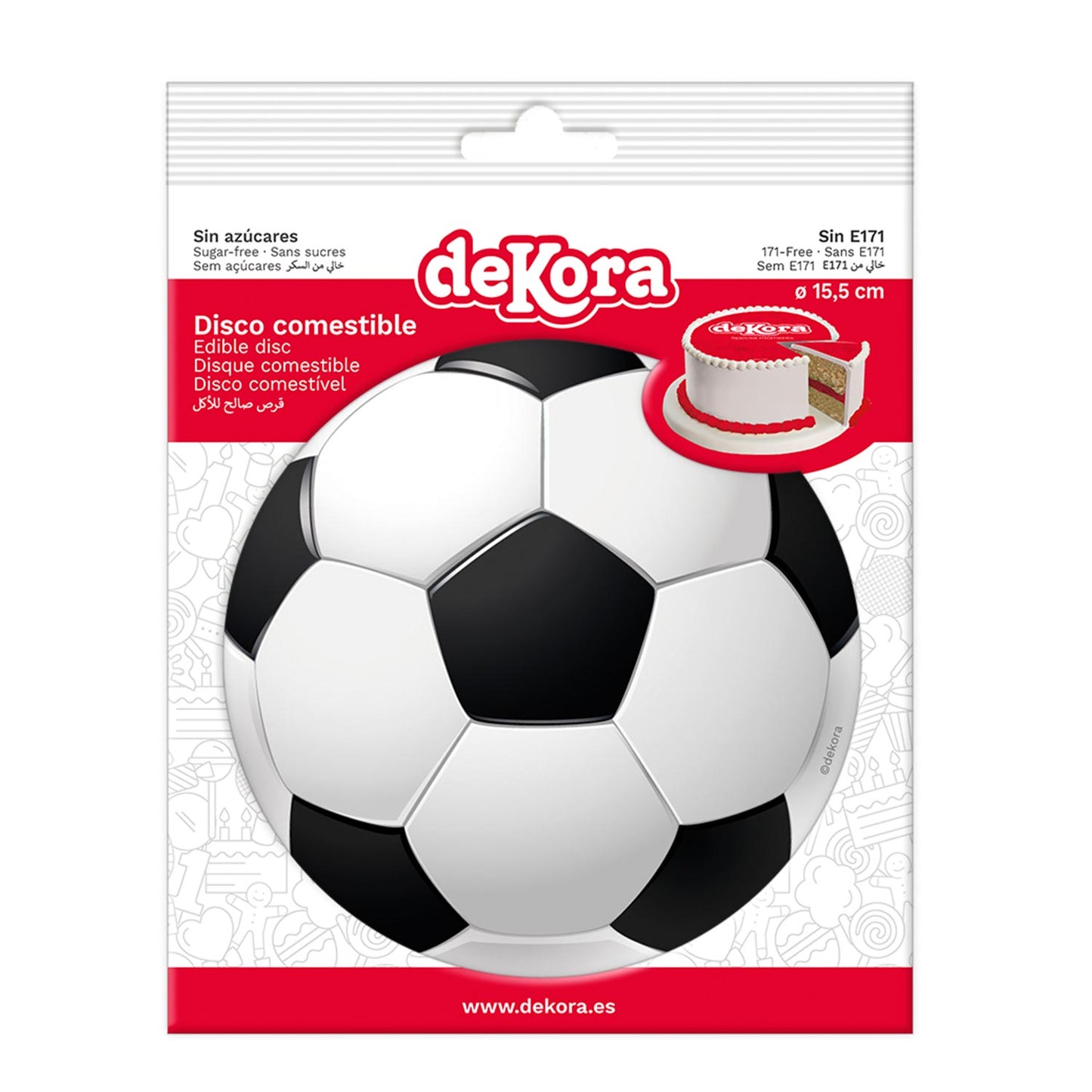 DISCO COMESTIBLE TARTA FÚTBOL ZERO 15,5CM