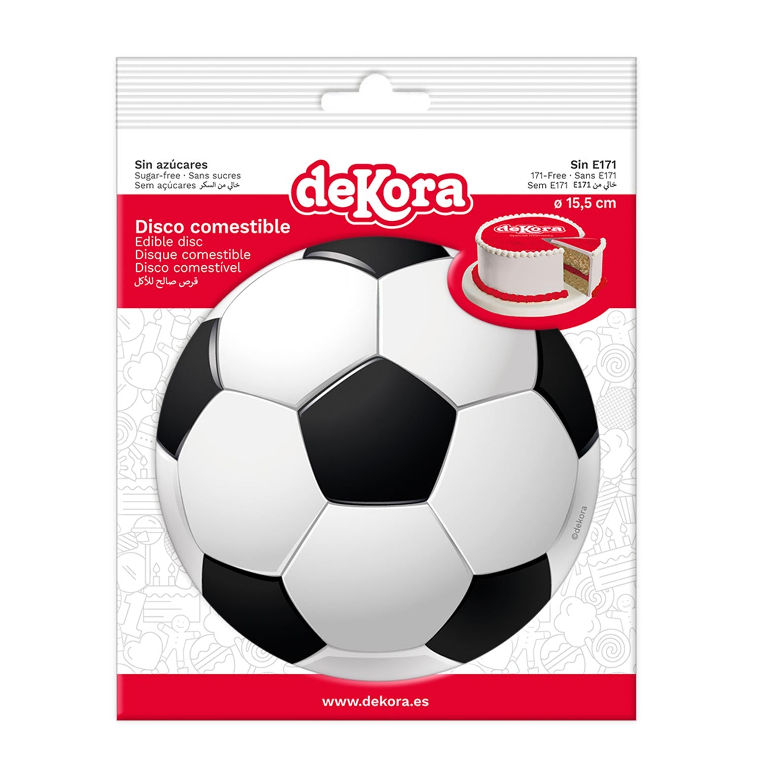 DISCO COMESTIBLE TARTA FÚTBOL ZERO 15,5CM