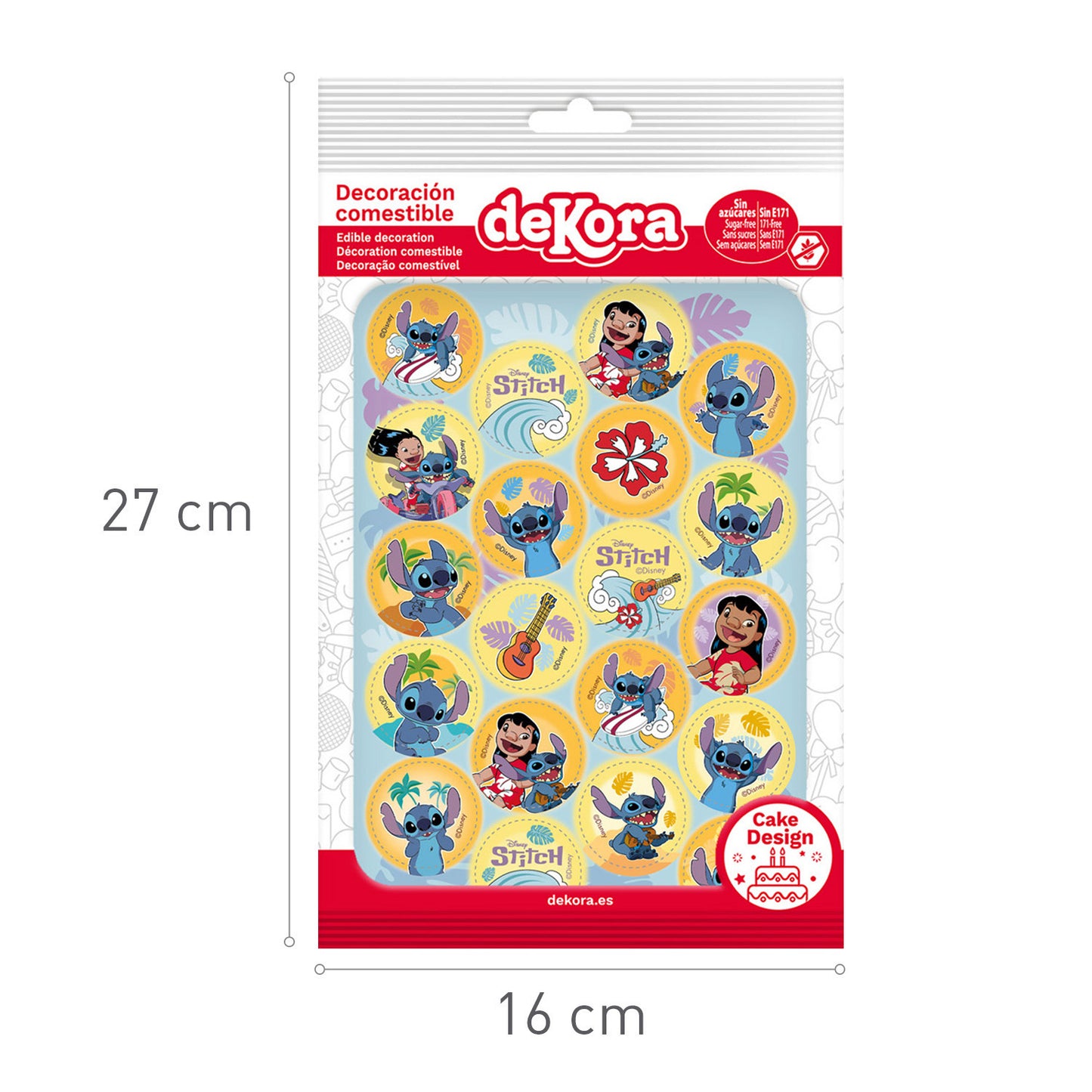 MINI DISCOS COMESTIBLES STITCH Ø 3,4CM ZERO A5