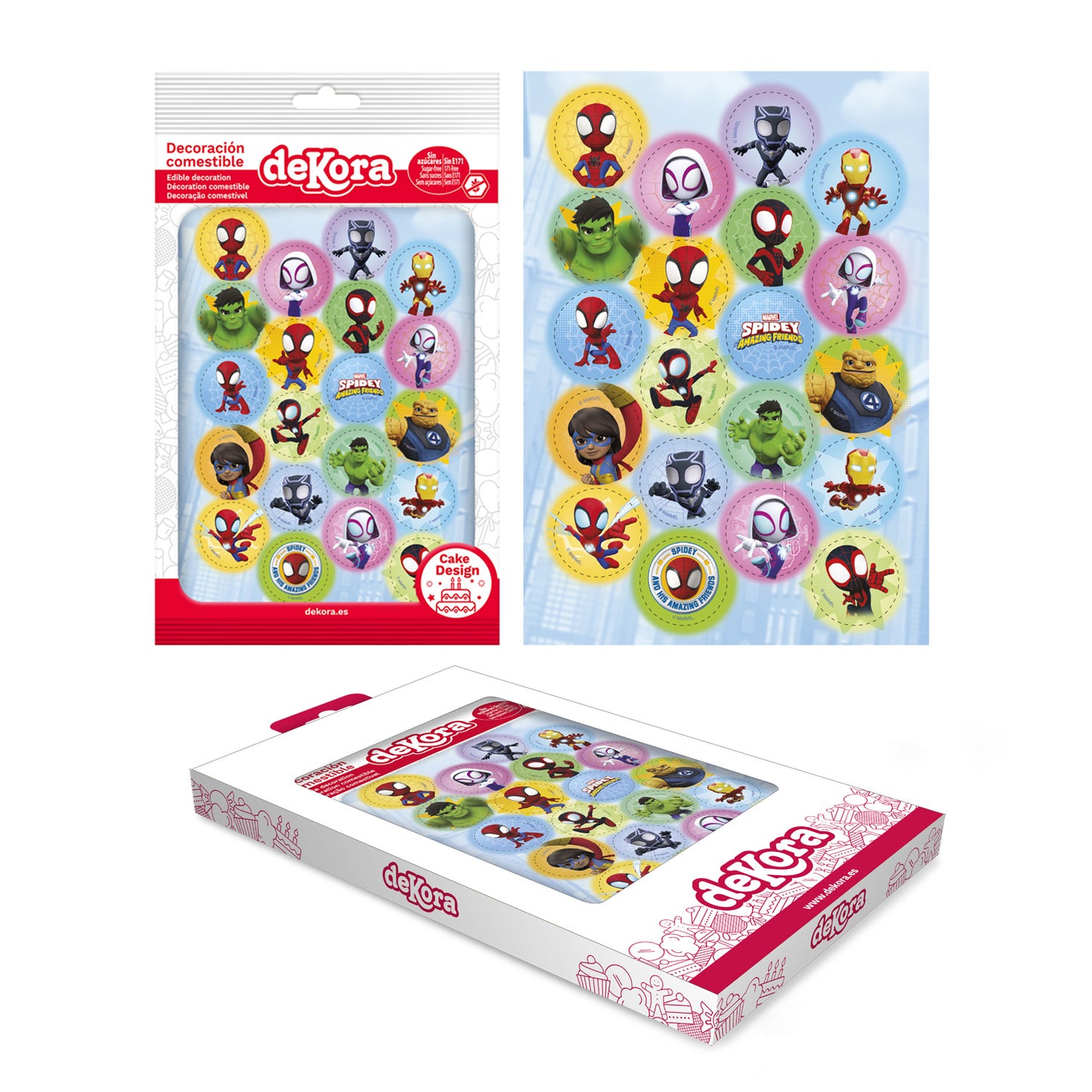 SPIDEY EDIBLE MINI DISCS Ø 3,4CM ZERO A5
