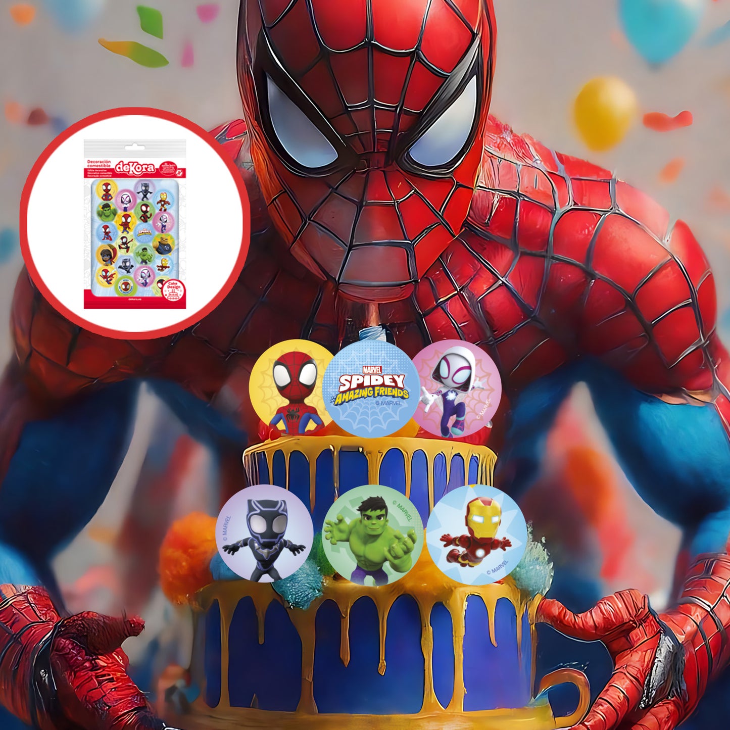 SPIDEY EDIBLE MINI DISCS Ø 3,4CM ZERO A5