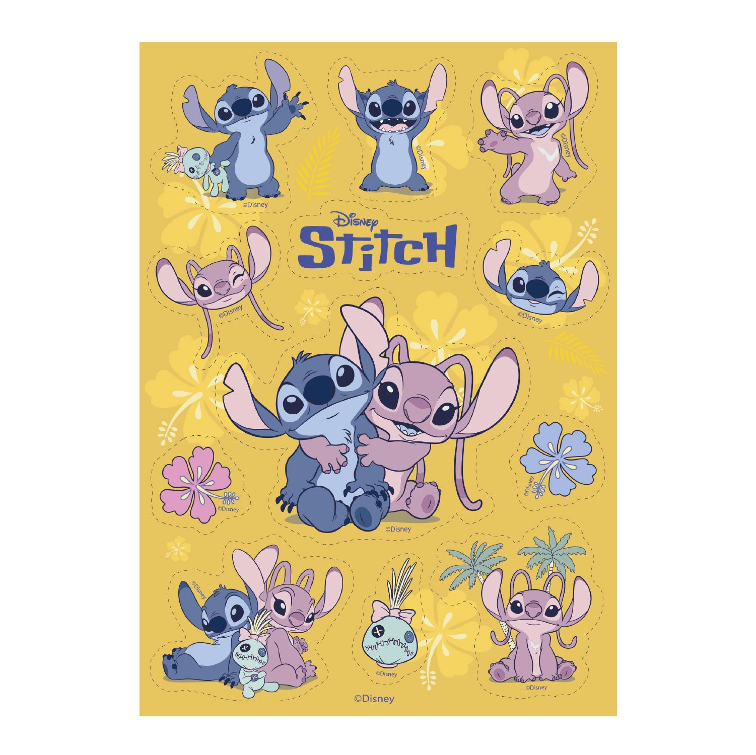 DECORACIÓN COMESTIBLE RECORTABLE STITCH Y ANGEL A5