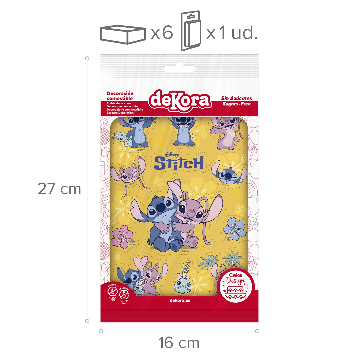 DECORACIÓN COMESTIBLE RECORTABLE STITCH Y ANGEL A5