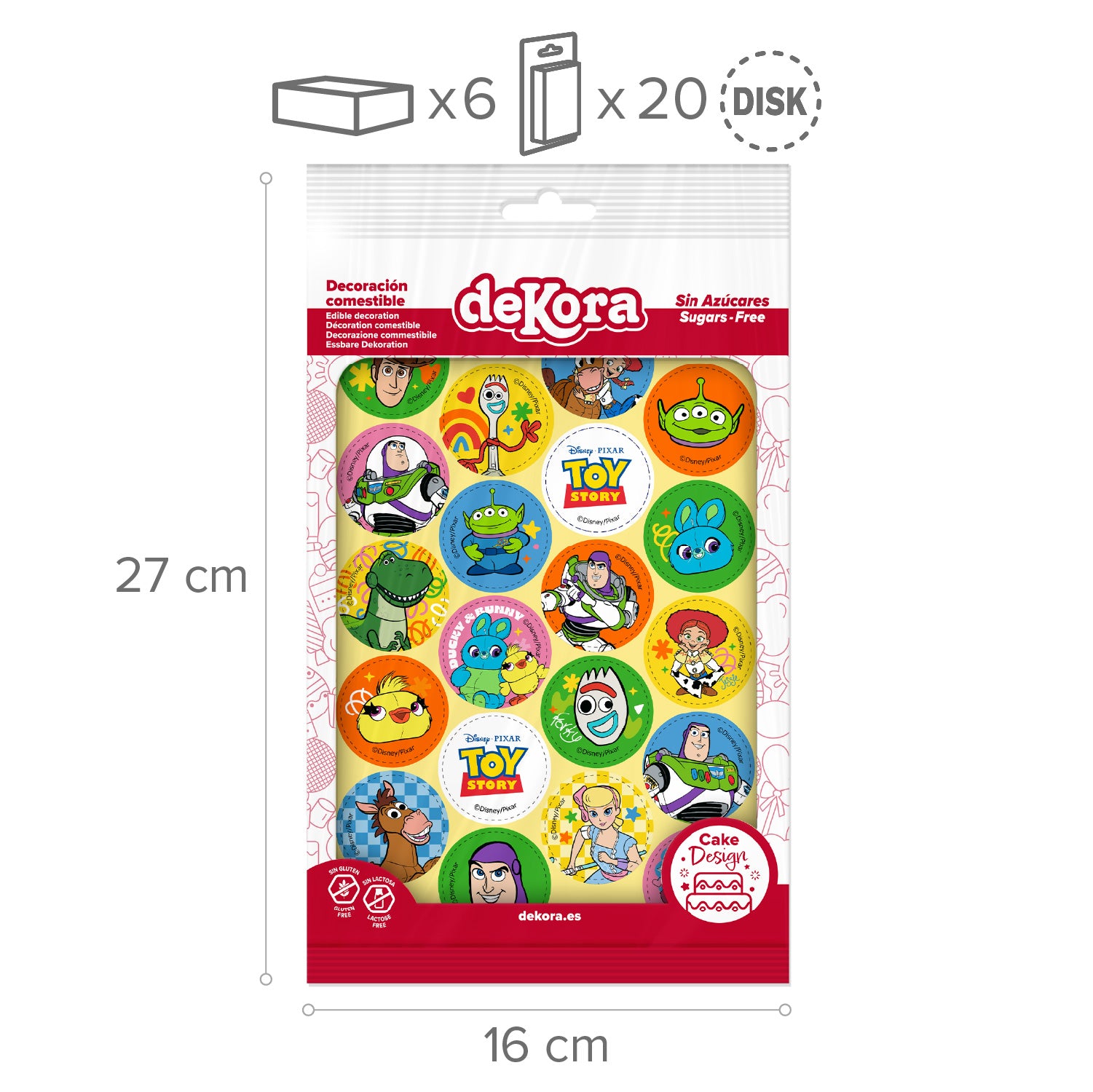 EDIBLE TOY STORY MINI DISCS Ø 3.4CM