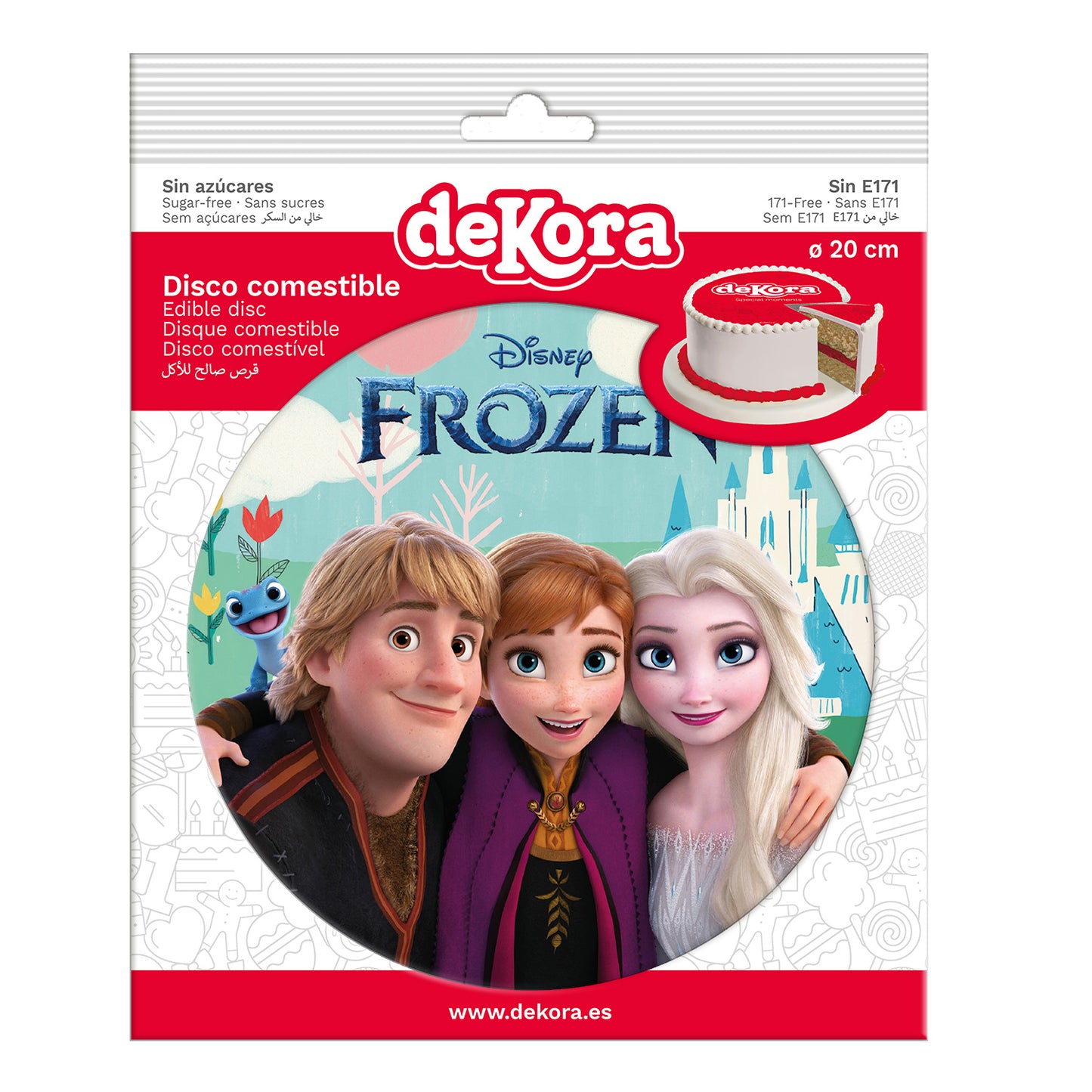 DISCO COMESTIBLE TARTA FROZEN ZERO 20CM
