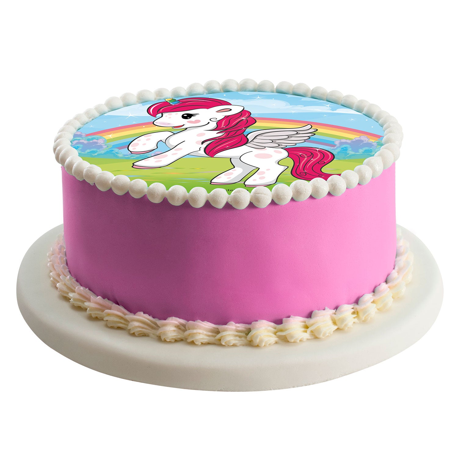DISCO COMMESTIBLE TORTA UNICORNIO 20CM