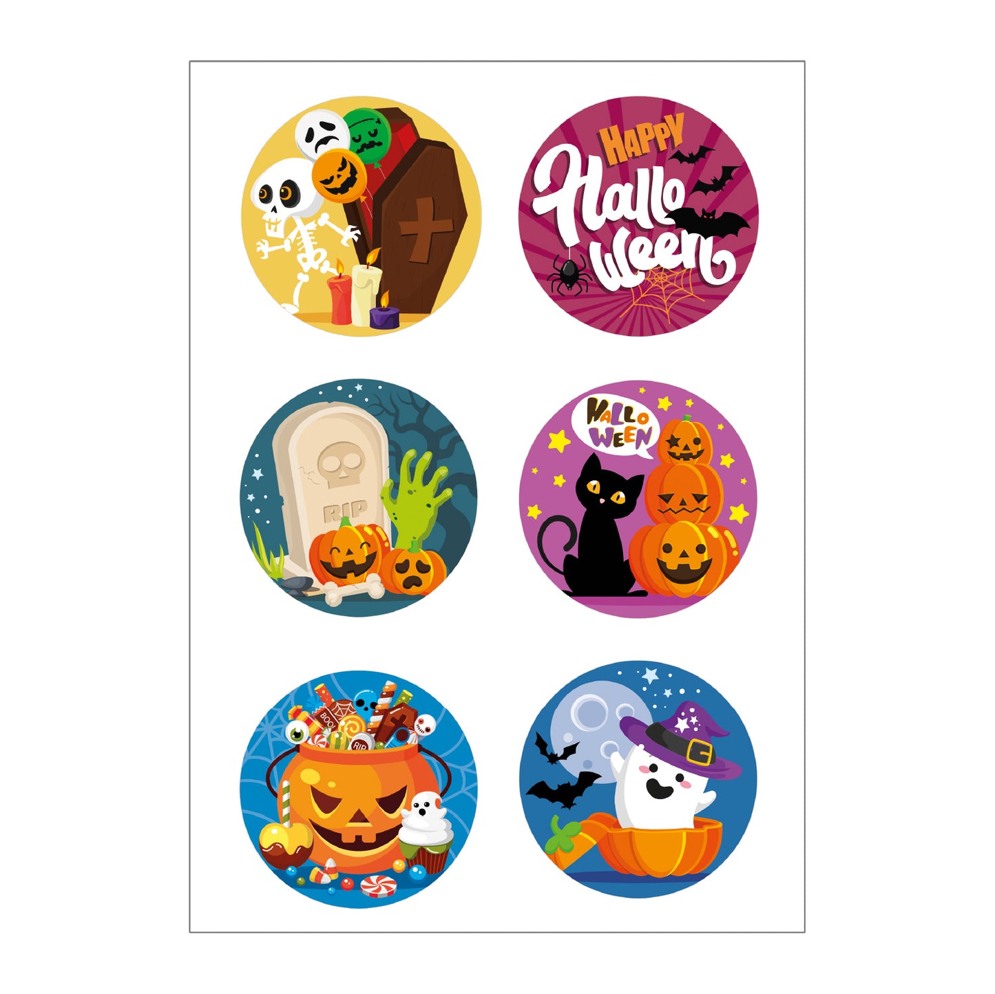 MIX DISCHI ALIMENTARI HALLOWEEN 6U Ø 5,8CM