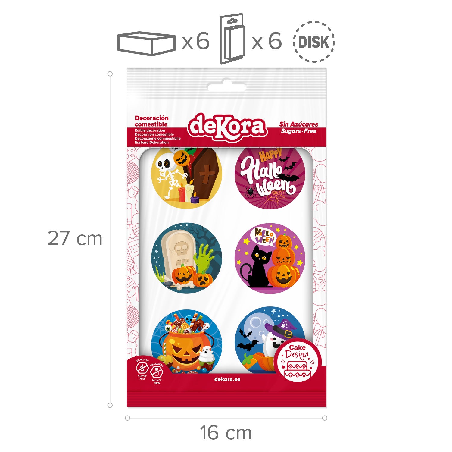 MIX DISCHI ALIMENTARI HALLOWEEN 6U Ø 5,8CM