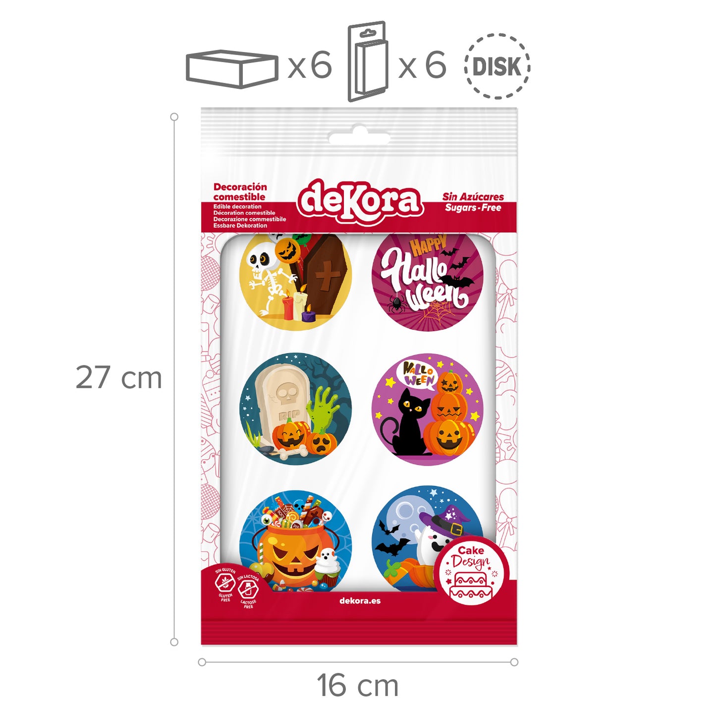 MIX DISCHI ALIMENTARI HALLOWEEN 6U Ø 5,8CM