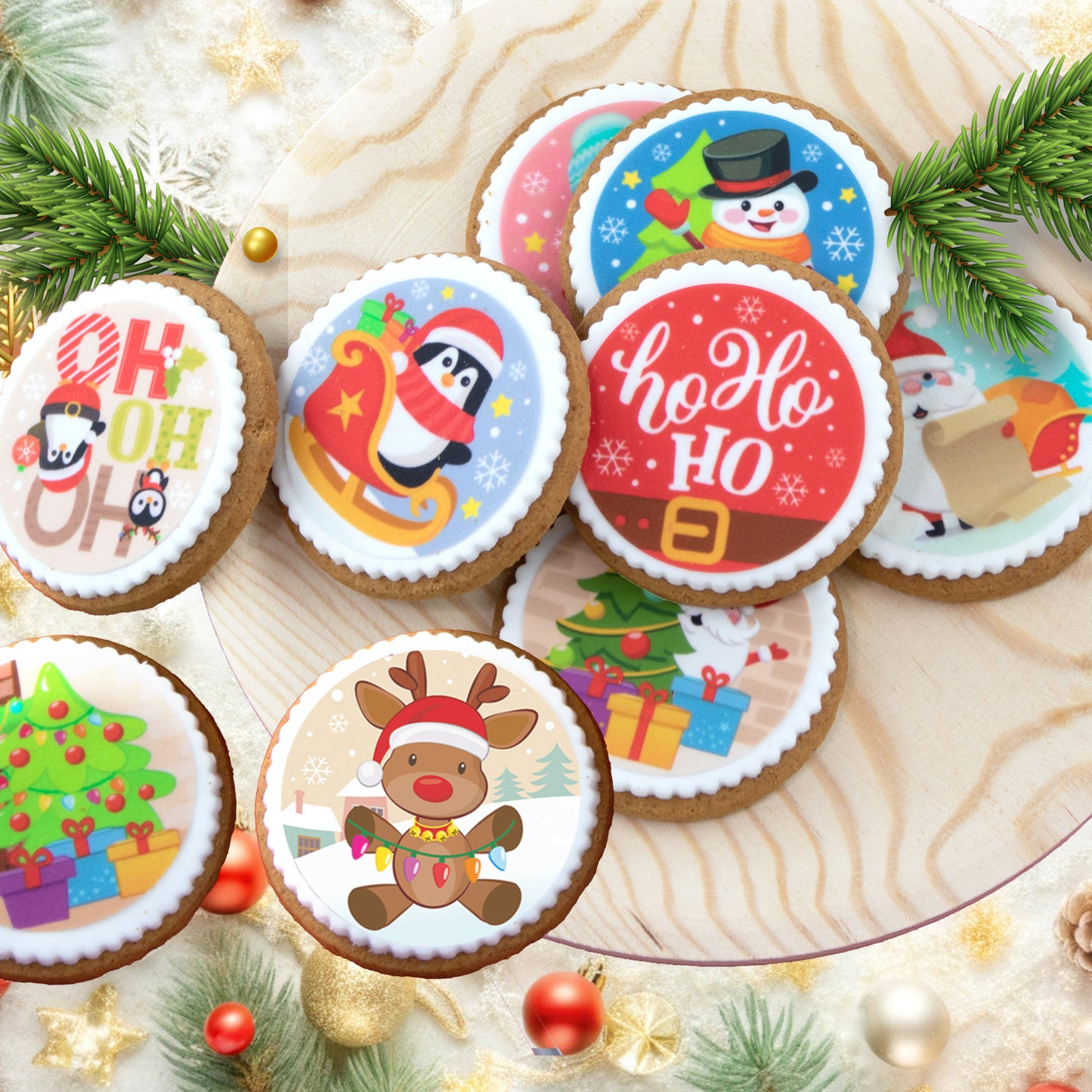 MIX DISQUES COMESTIBLES NOËL 6U Ø 5,8CM