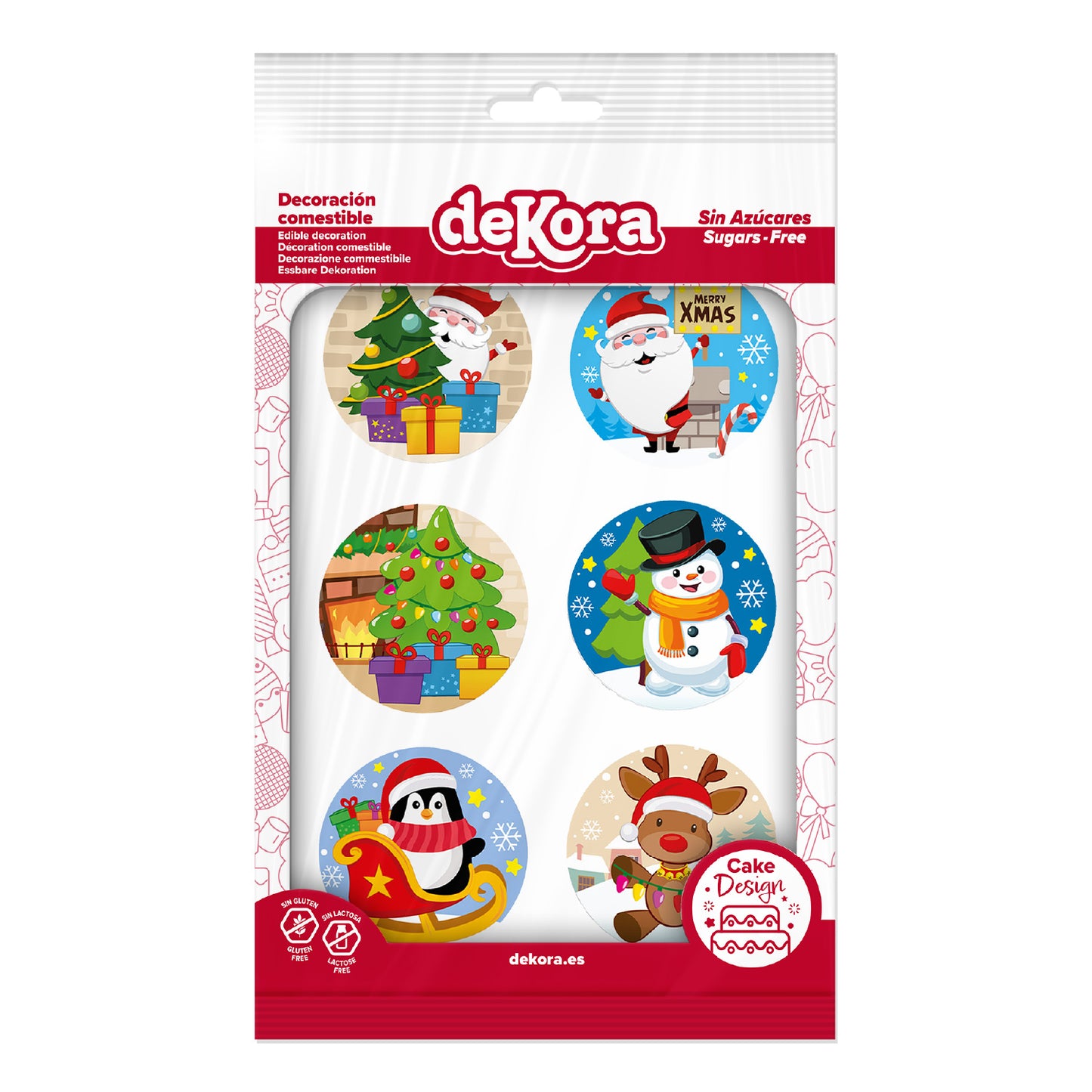 MIX DISQUES COMESTIBLES NOËL 6U Ø 5,8CM