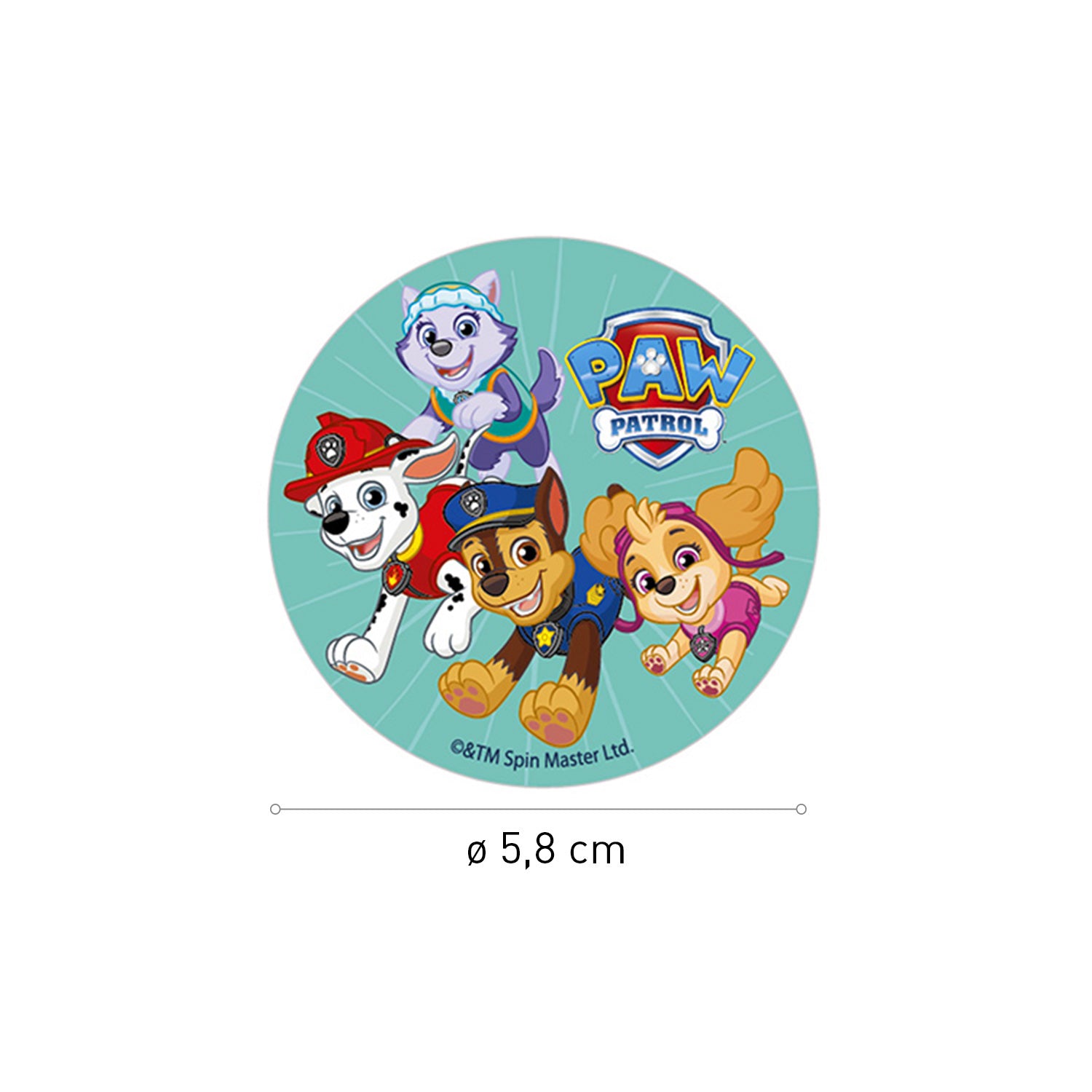 MIX EDIBLE DISCS PAW PATROL 6U Ø 5,8CM