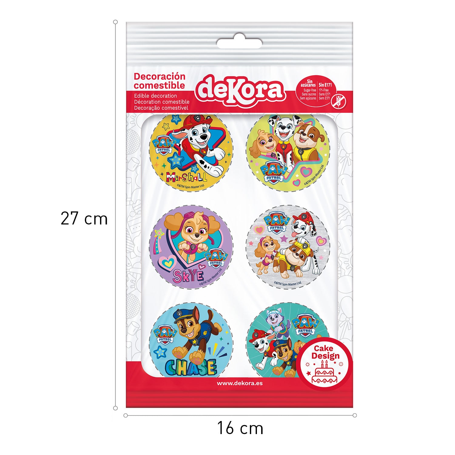 MIX EDIBLE DISCS PAW PATROL 6U Ø 5,8CM
