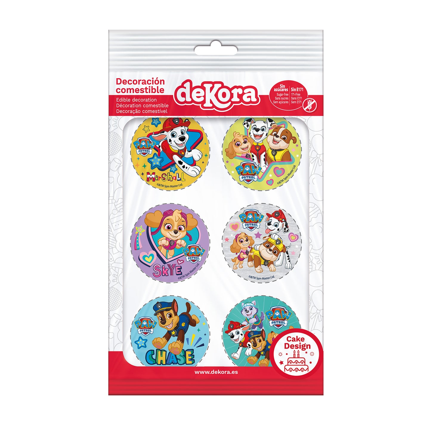 MIX EDIBLE DISCS PAW PATROL 6U Ø 5,8CM