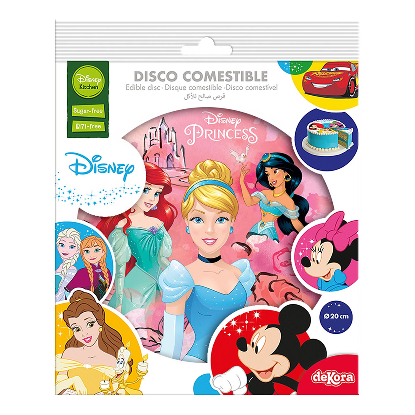 DISQUES COMESTIBLES GATEAU PRINCESSES 20CM