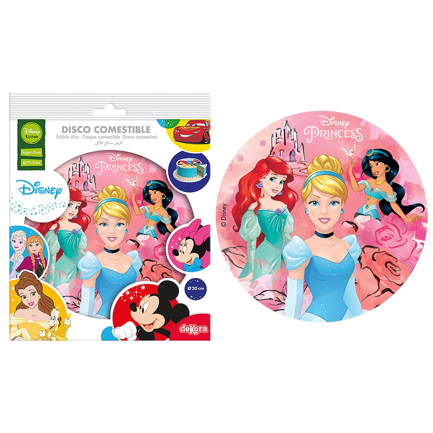 DISQUES COMESTIBLES GATEAU PRINCESSES 20CM