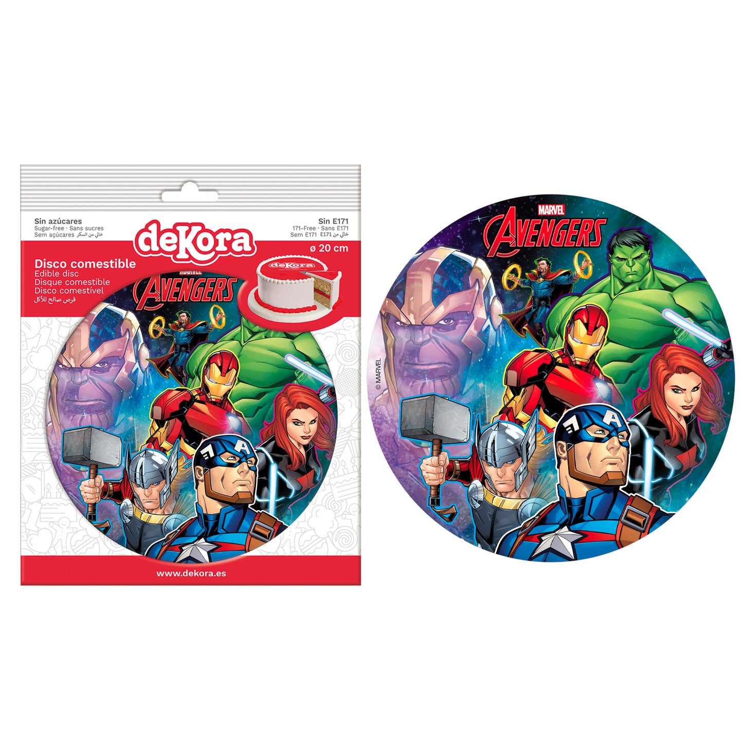 DISCO COMMESTIBLE TORTA AVENGERS 20CM