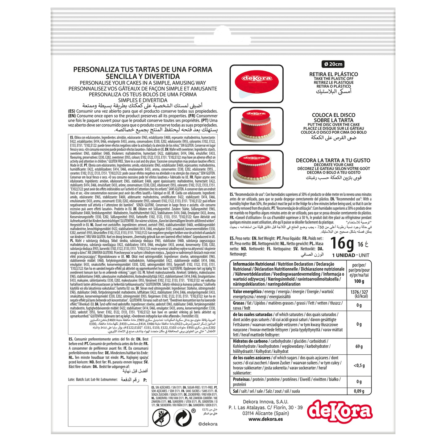 DISCO COMESTIBLE TARTA SPIDERMAN ZERO 20CM