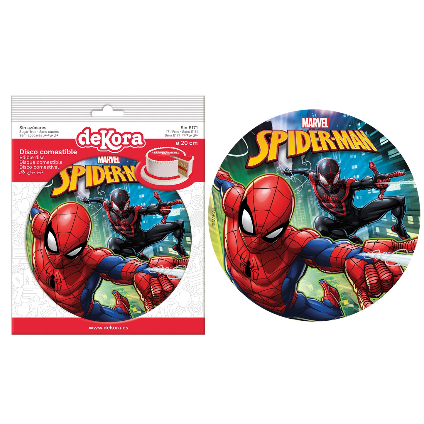DISCOS COMESTIVELS BOLOS SPIDERMAN 20CM ZERO