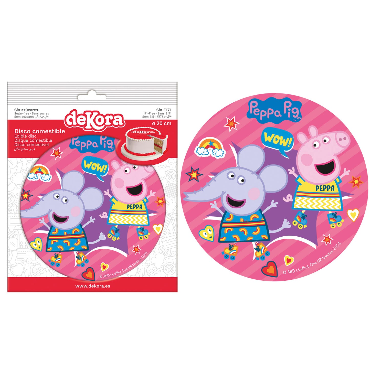 DISCO COMMESTIBLE PER TORTA PEPPA PIG 20CM ZERO
