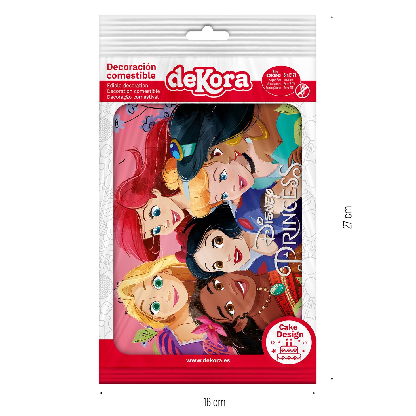 DISNEY PRINCESS FONDANT DECORATION CAKE 14,8X21CM