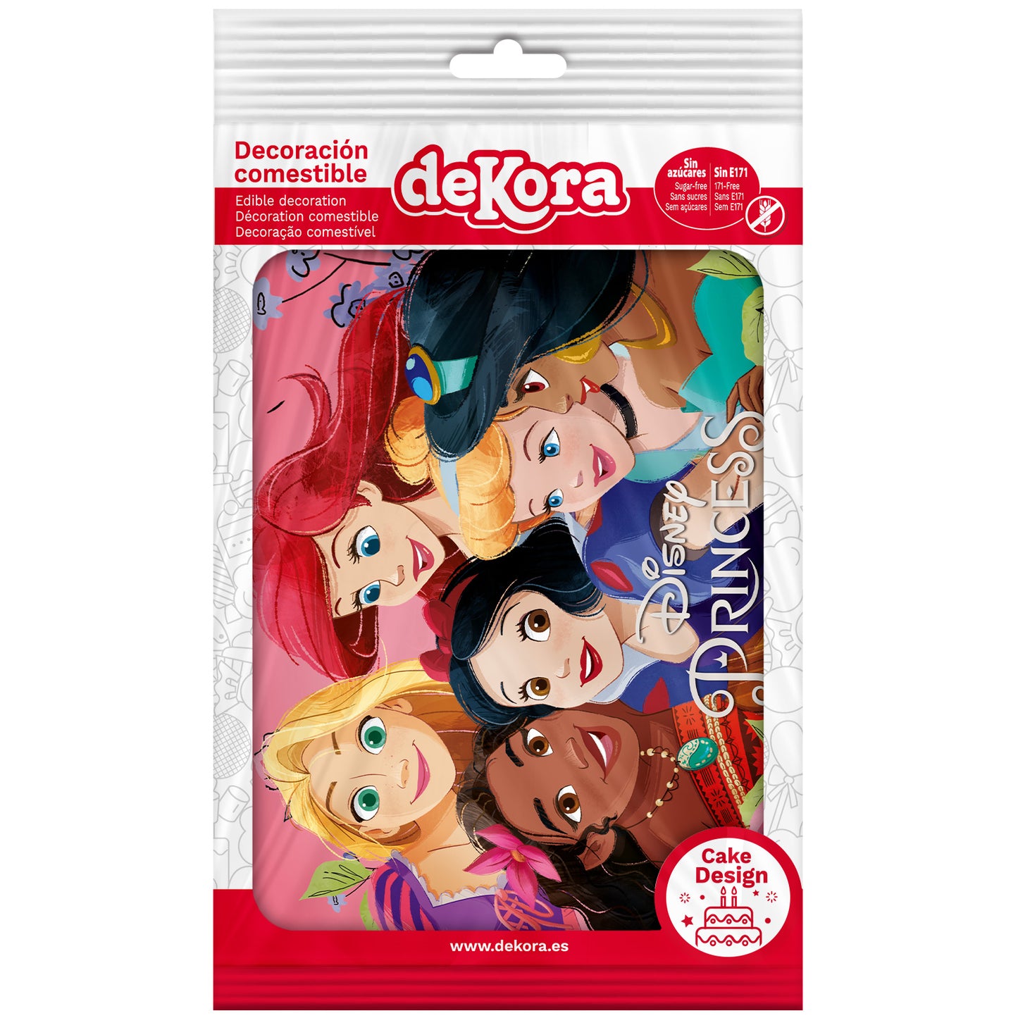 LÁMINA COMESTIBLE TARTA PRINCESAS DISNEY A5 14,8X21CM