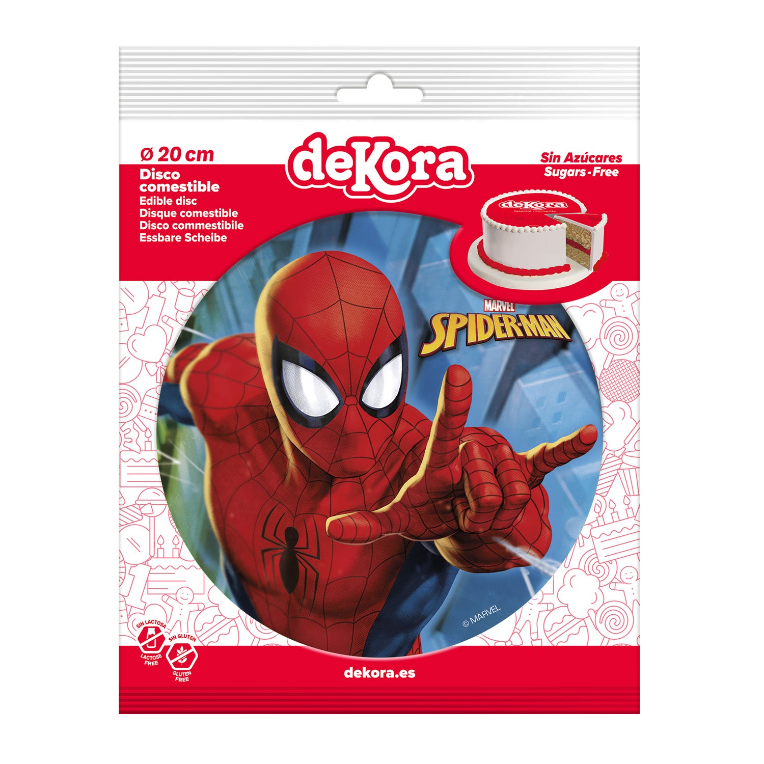 DISCOS COMMESTIBLES TORTA SPIDER-MAN 20CM