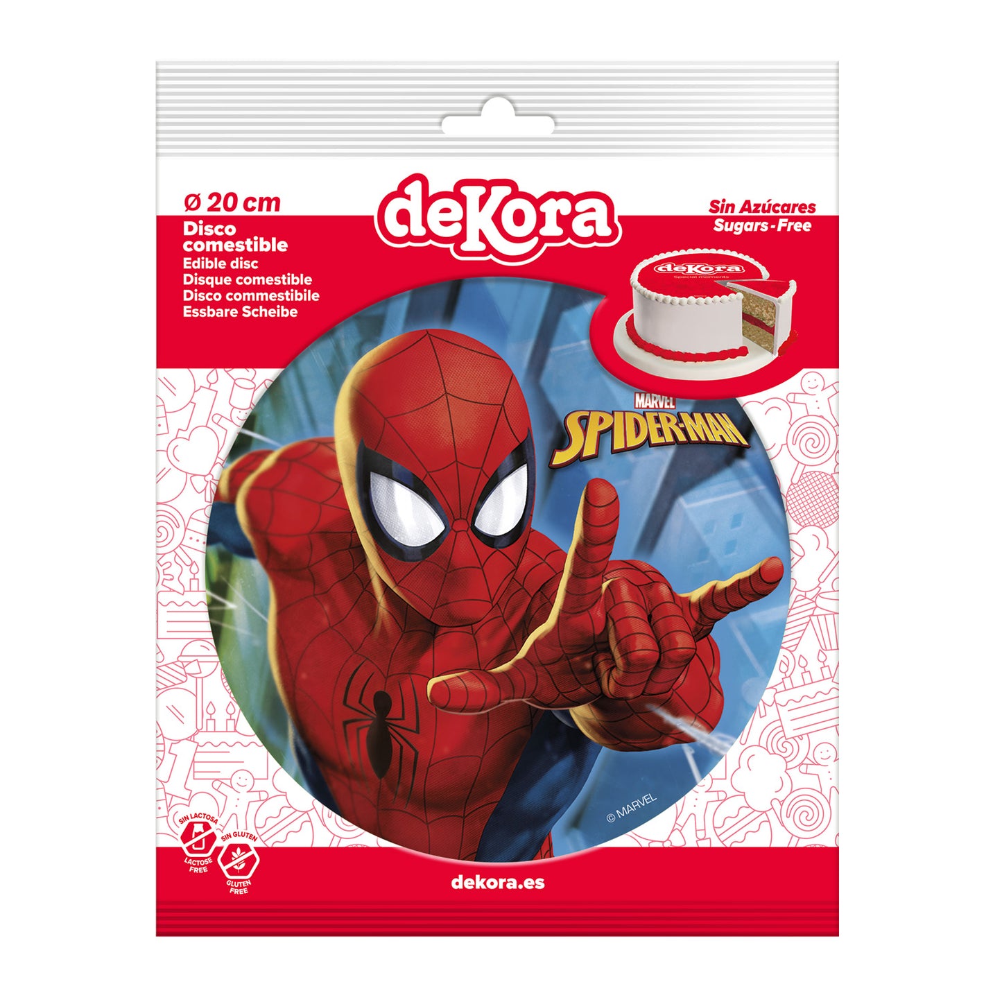 DISCOS COMMESTIBLES TORTA SPIDER-MAN 20CM