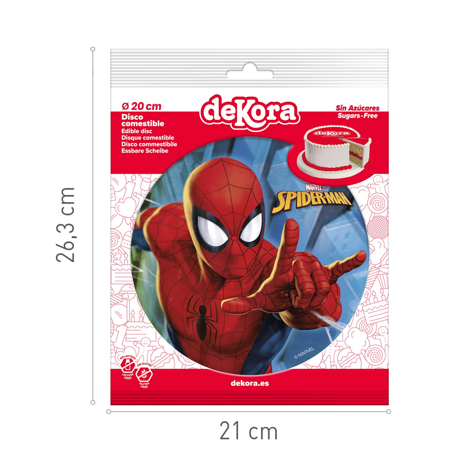 DISCOS COMESTIVELS BOLOS SPIDER-MAN 20CM