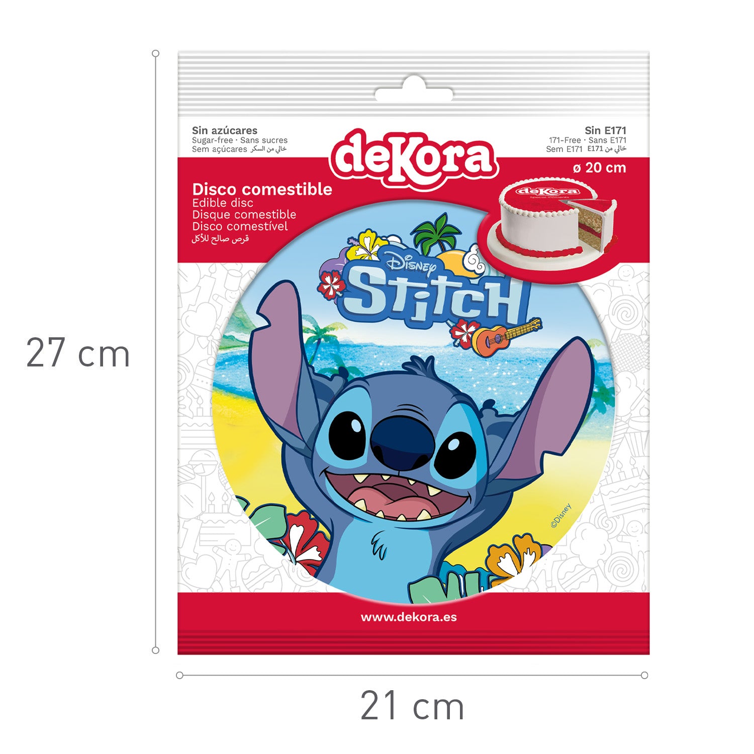 DISCO COMESTIBLE TARTA STITCH 20CM