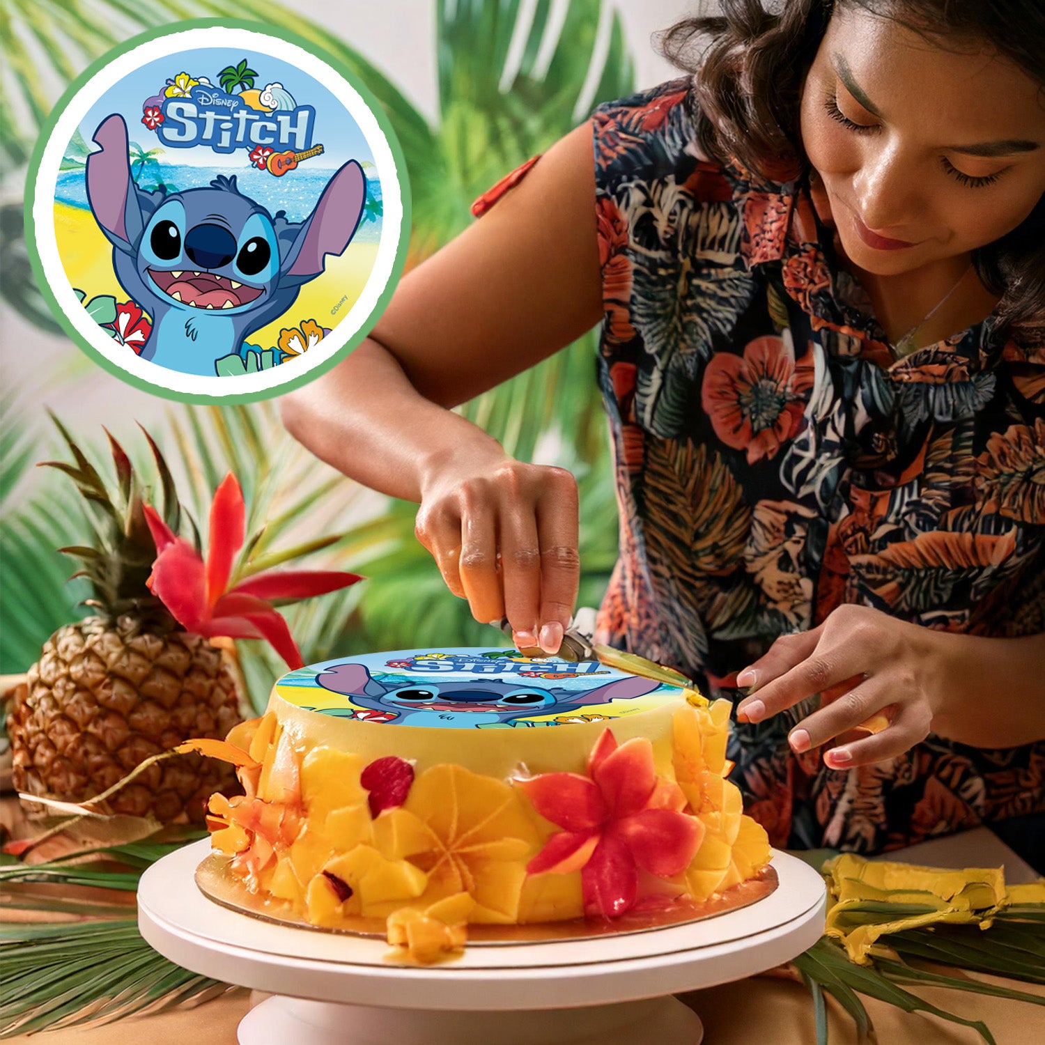 DISCO COMESTIBLE TARTA STITCH 20CM
