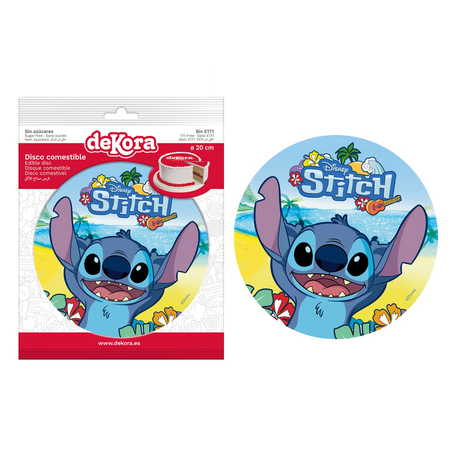 DISCO COMESTIBLE TARTA STITCH 20CM