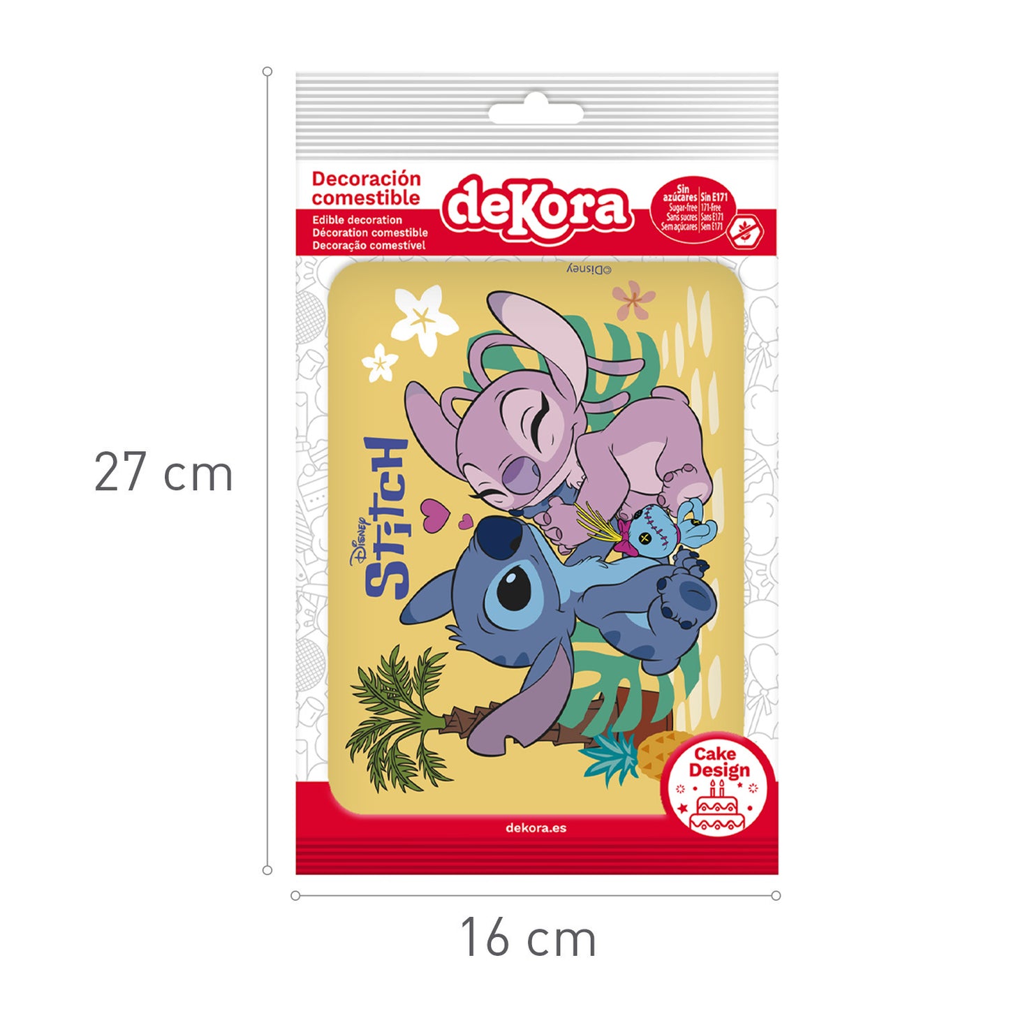 FOGLIO COMMESTIBILE PER TORTA STITCH 14,8X21CM A5