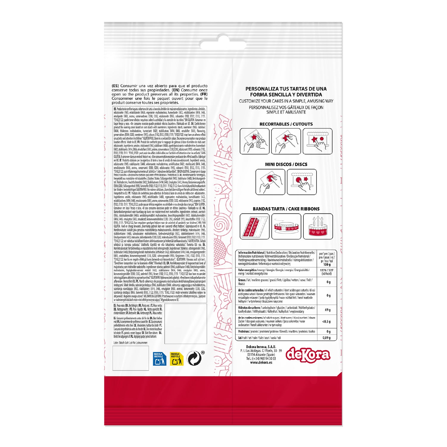 RIBBONS FONDANT DECORATION STITCH & ANGEL A5 14,8X21CM