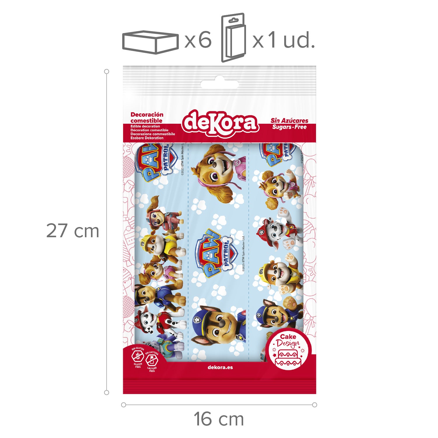 RIBBONS  FONDANT DECORAÇÃO PAW PATROL A5 14,8X21CM