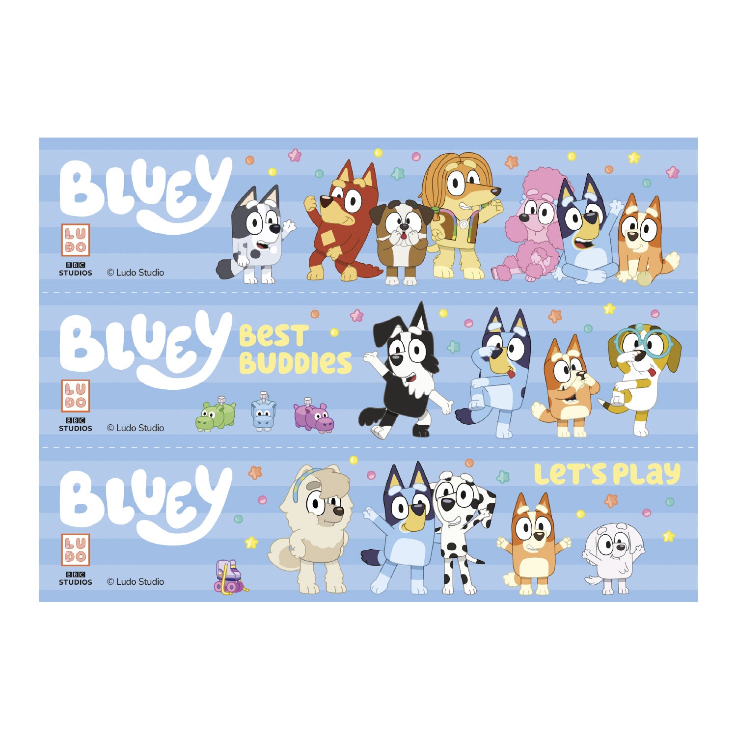RIBBONS BLUEY Y BINGO PAPEL COMESTIBLE A5 14,8X21CM