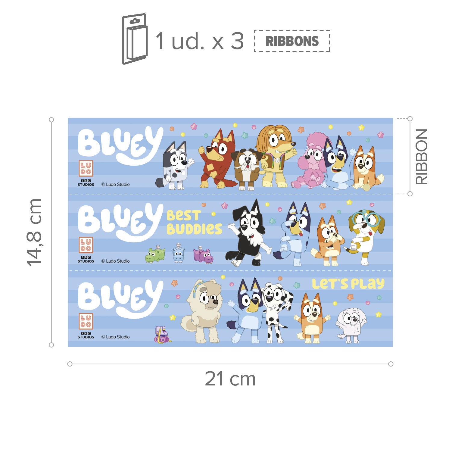 RIBBONS BLUEY Y BINGO PAPEL COMESTIBLE A5 14,8X21CM