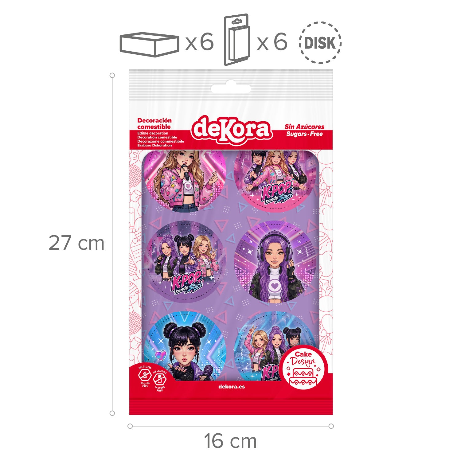 MIX EDIBLE DISCS KPOP ZERO 6U Ø 5,8CM
