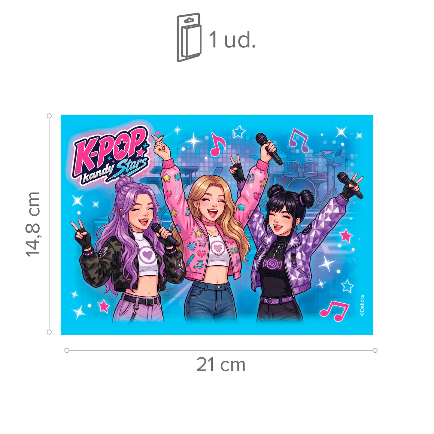FOLHA COMESTÍVEL PARA BOLO KPOP 14,8X21CM A5