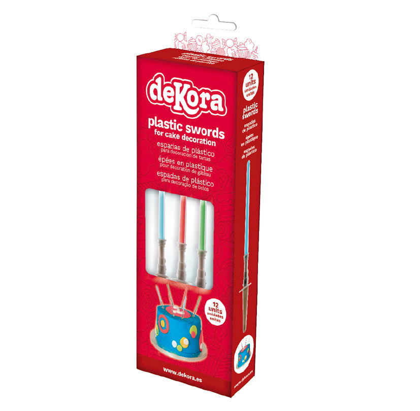 12 BLISTERS 12 ESPADAS DE PLÁSTICO 10CM
