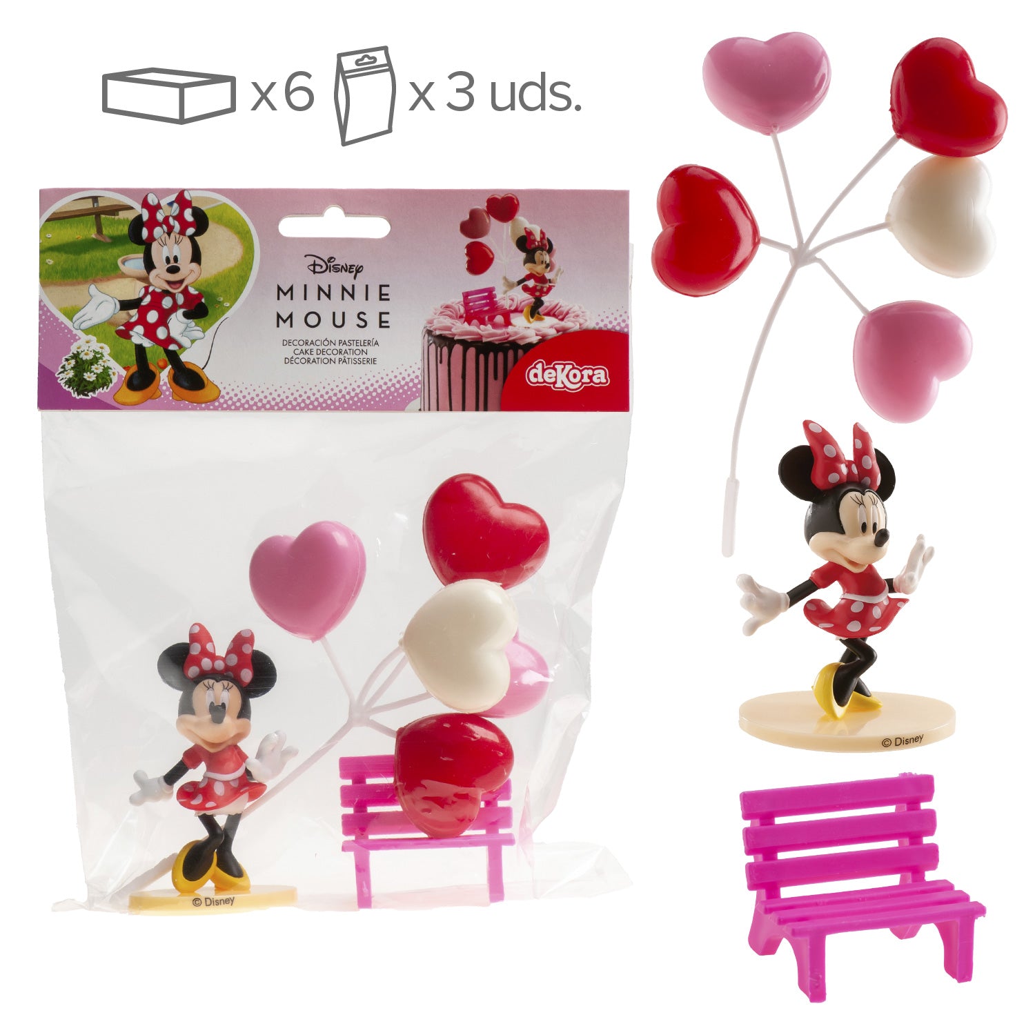 KIT PVC RETAIL "MINNIE" PARA DECORAR TARTAS