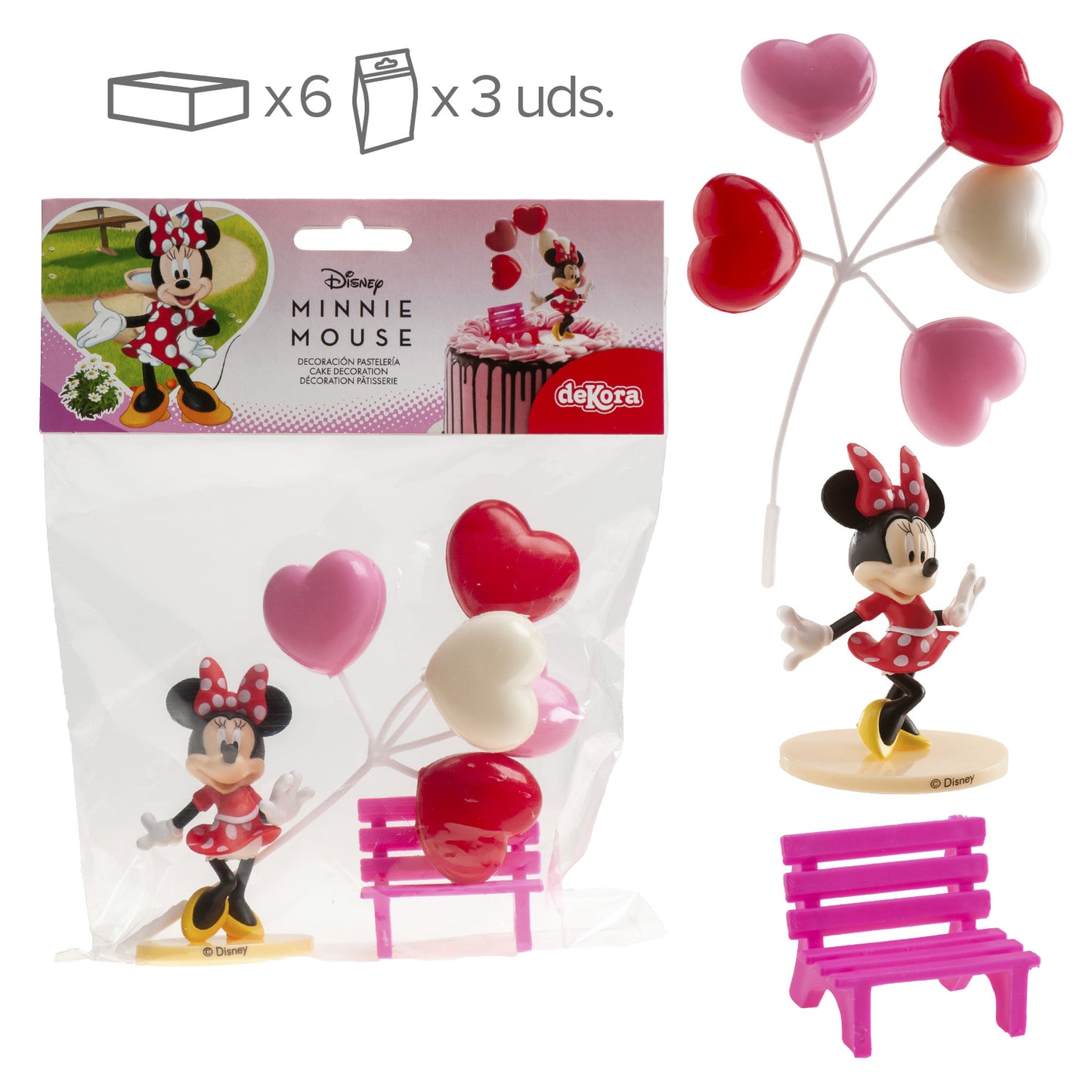 KIT PVC RETAIL "MINNIE" PARA DECORAR TARTAS