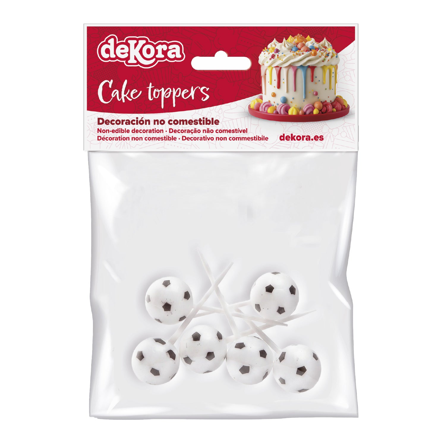 CAKE TOPPER BALONES FUTBOL 6 UDS 12 BOLSAS