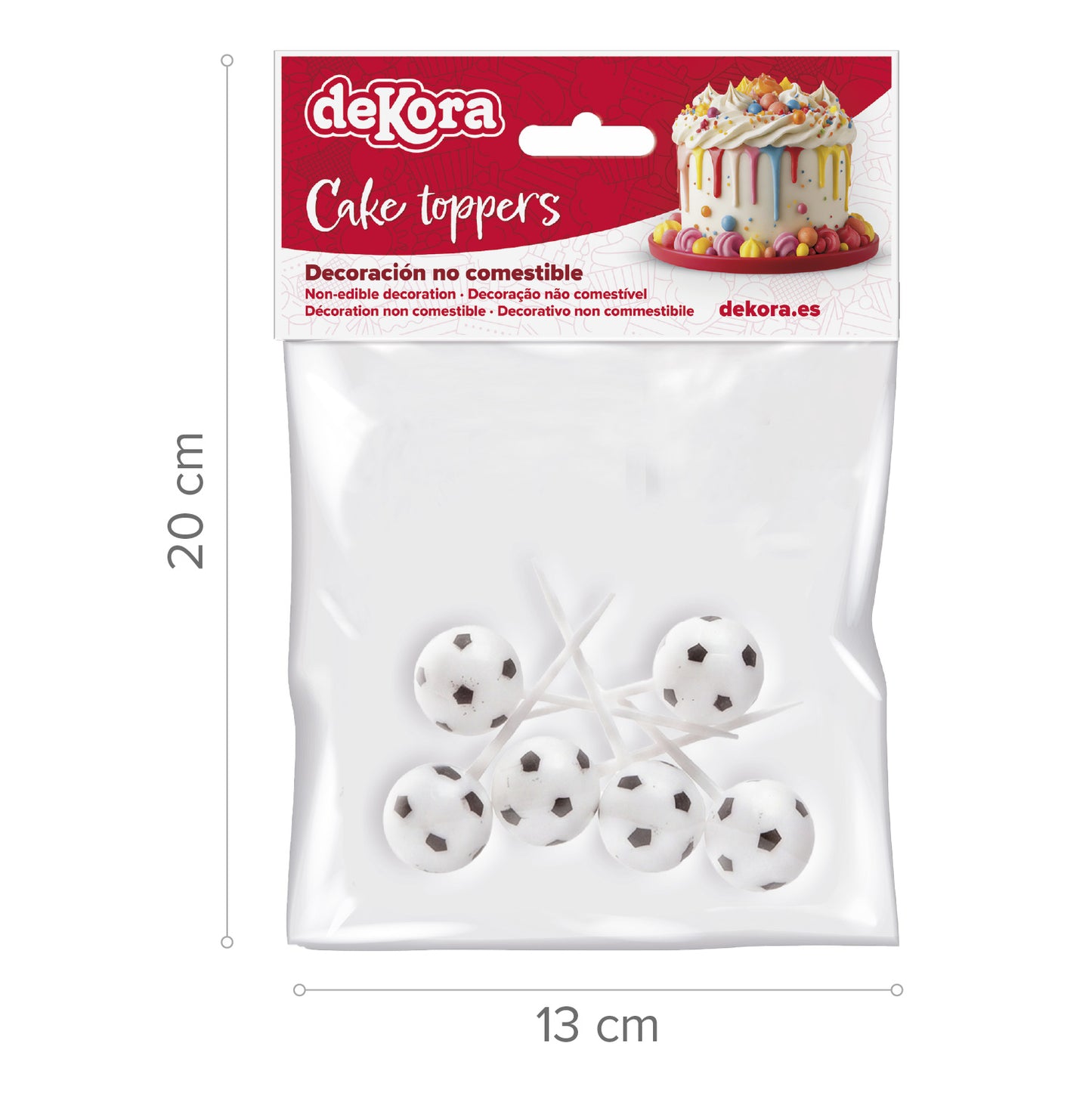 CAKE TOPPER BALONES FUTBOL 6 UDS 12 BOLSAS