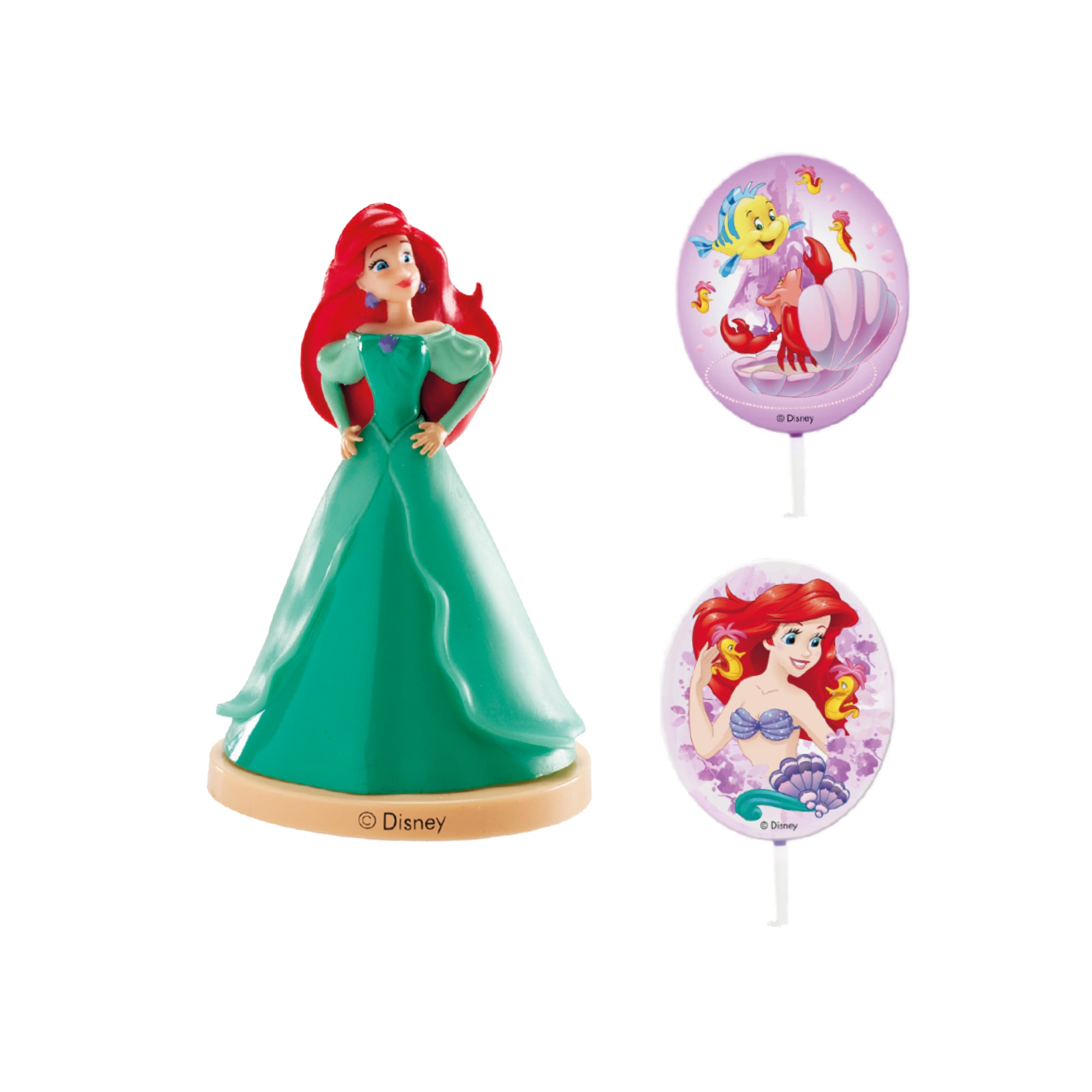 KIT PVC COM TOPPERS "PRINCESA ARIEL" DECORAR BOLOS