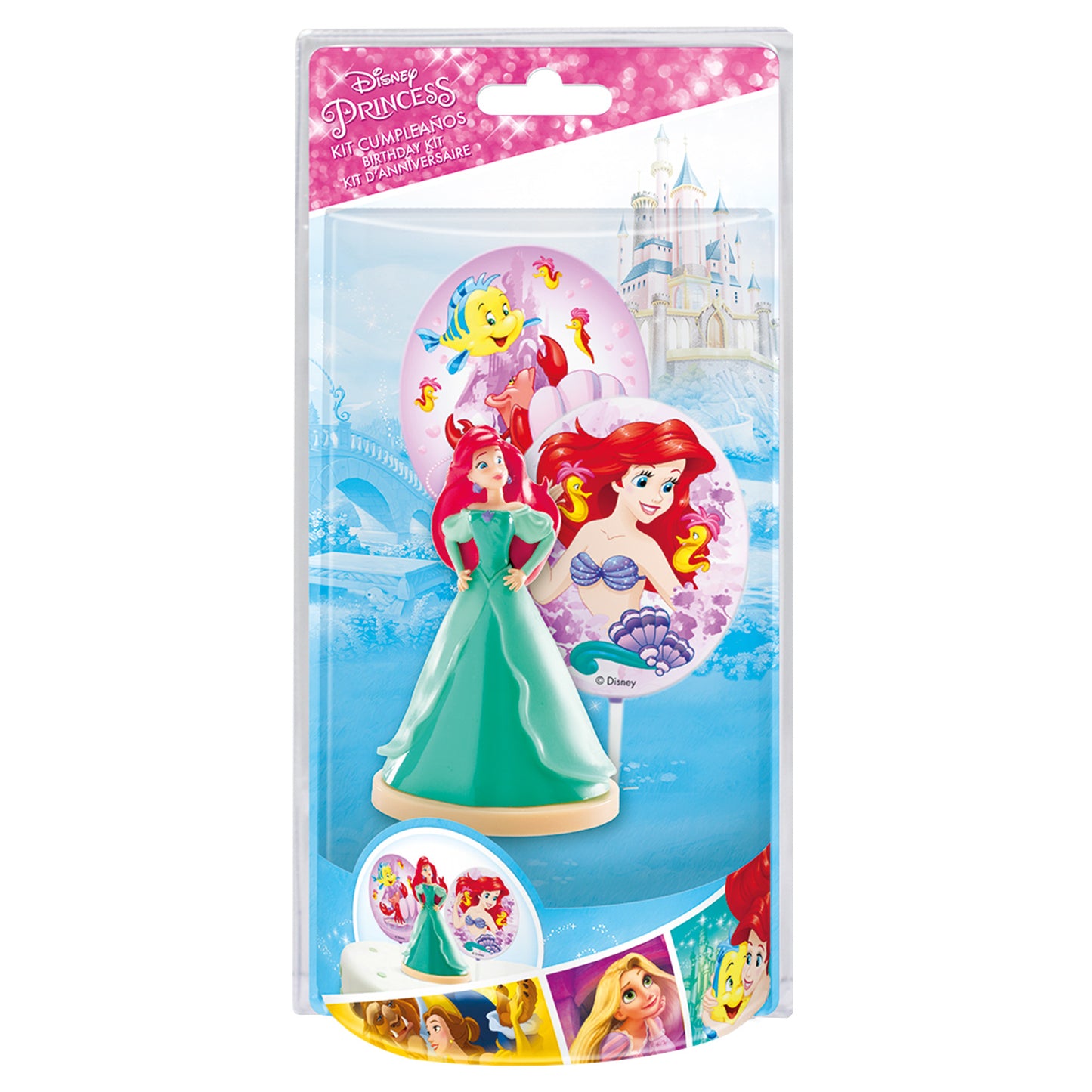 KIT PVC AVEC TOPPERS "PRINCESSE ARIEL" DECOR DE GÂTEU