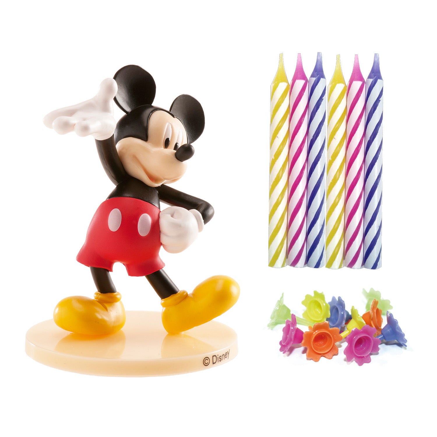 KIT PVC RETAIL MICKEY CON 10 CANDELE PER DECORARE TORTE