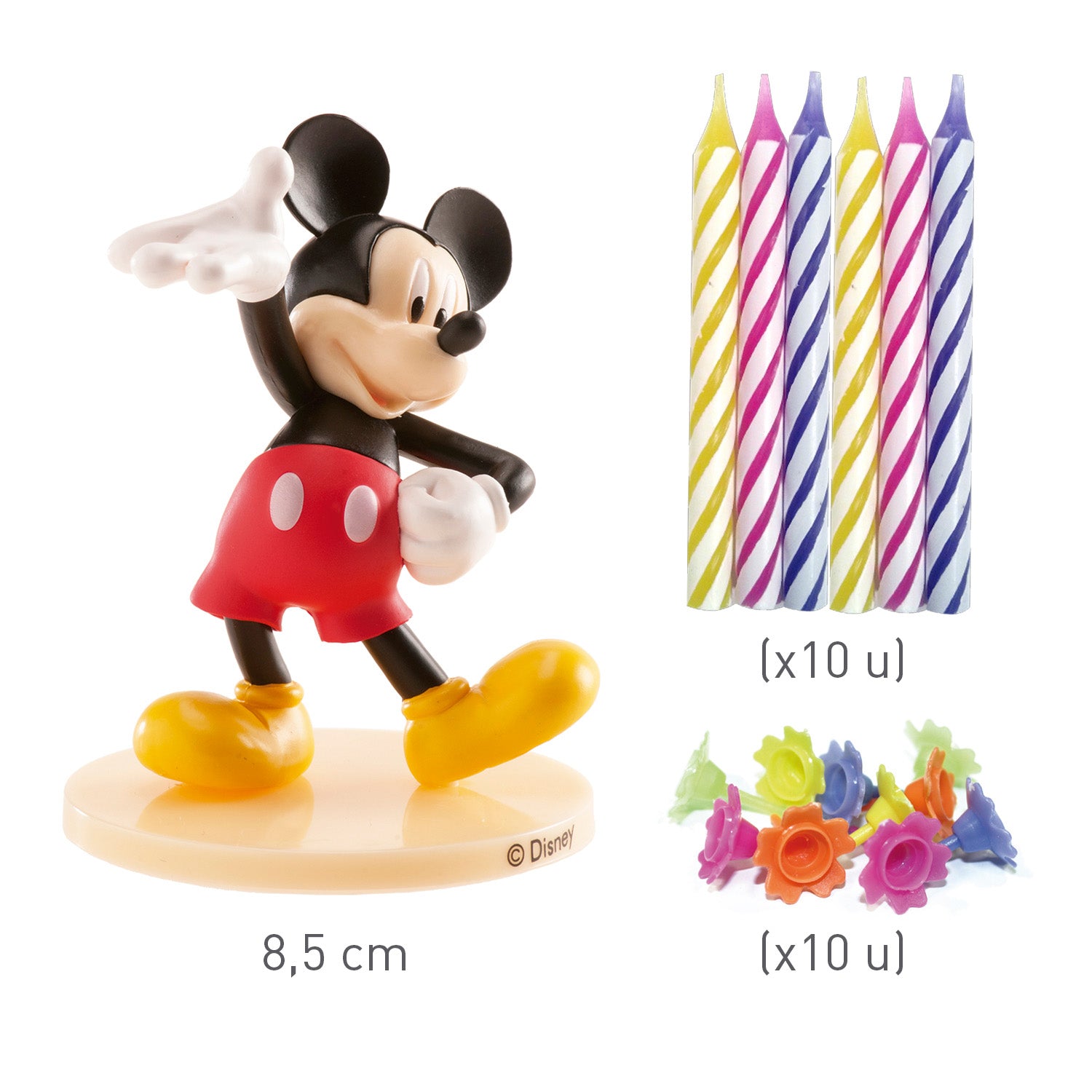 KIT PVC RETAIL MICKEY COM 10 VELAS PARA DECORAR BOLOS